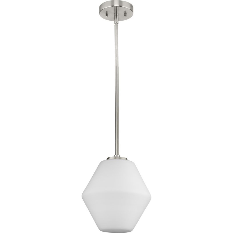 Luminaire suspendu géométrique 1 lumière Jerica, Nickel brossé