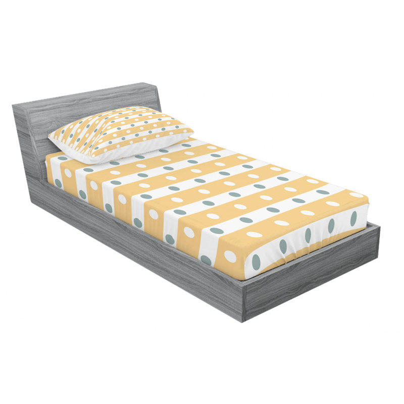 Microfiber Abstract Sheet Set, Twin Sheet Set with Fitted Sheet