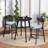 3 Pieces Round Counter Height Pub Table Set with 2 Bar Chairs-1219470269