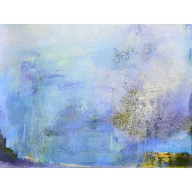 «237 Crystal Seas» par Anne B. Schwartz - peinture encadrée, H 17,25 po x l 21,25 po