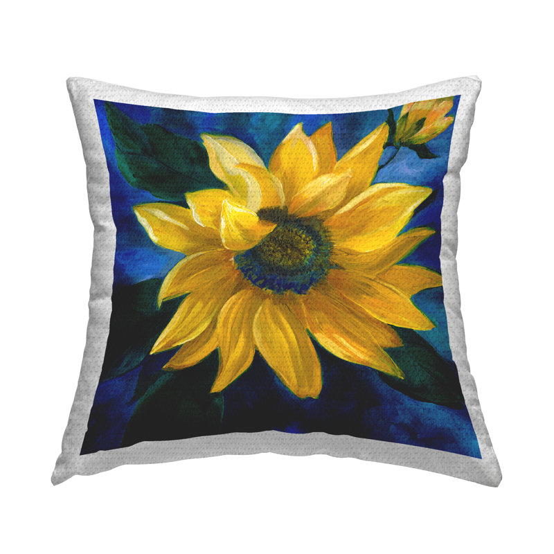 Coussin d'extérieur Sunflower Curling Petals