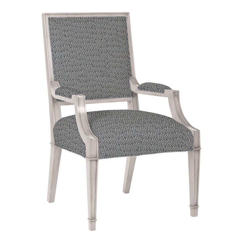 Leighton By Michael Weiss Upholstered Arm Chair, Dove Gray, Kempsey Sheepskin
