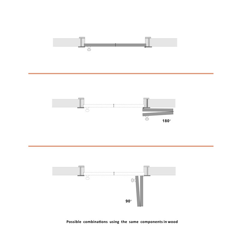 Compack 180 Degrees - Bi-Fold Door Hardware Kit, Folding Door Hardware Set, Commercial Grade Hinge System, 24" x 80"