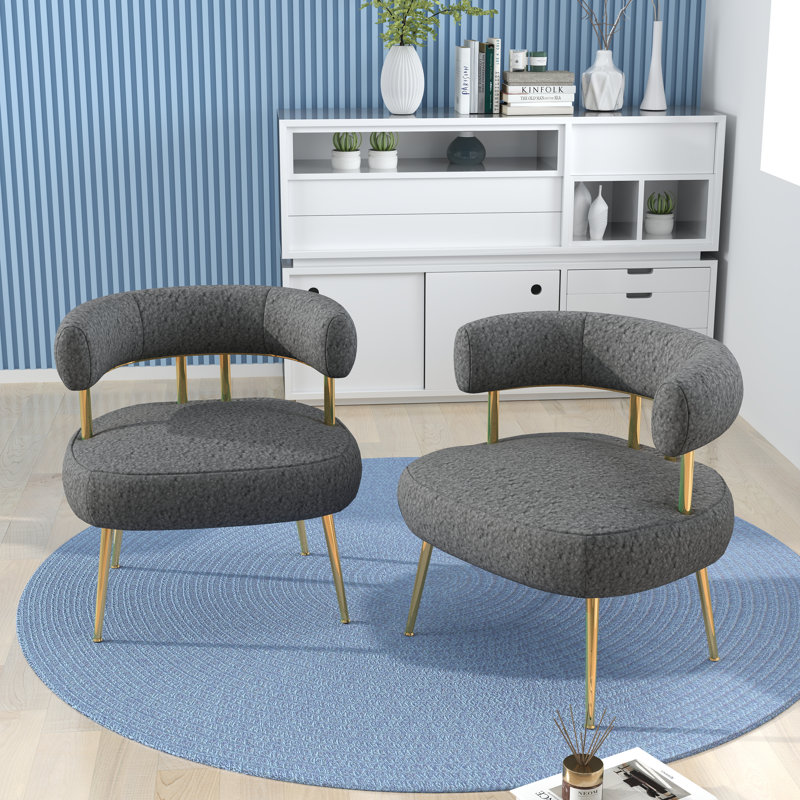 Upholstered Barrel Chair, Grey