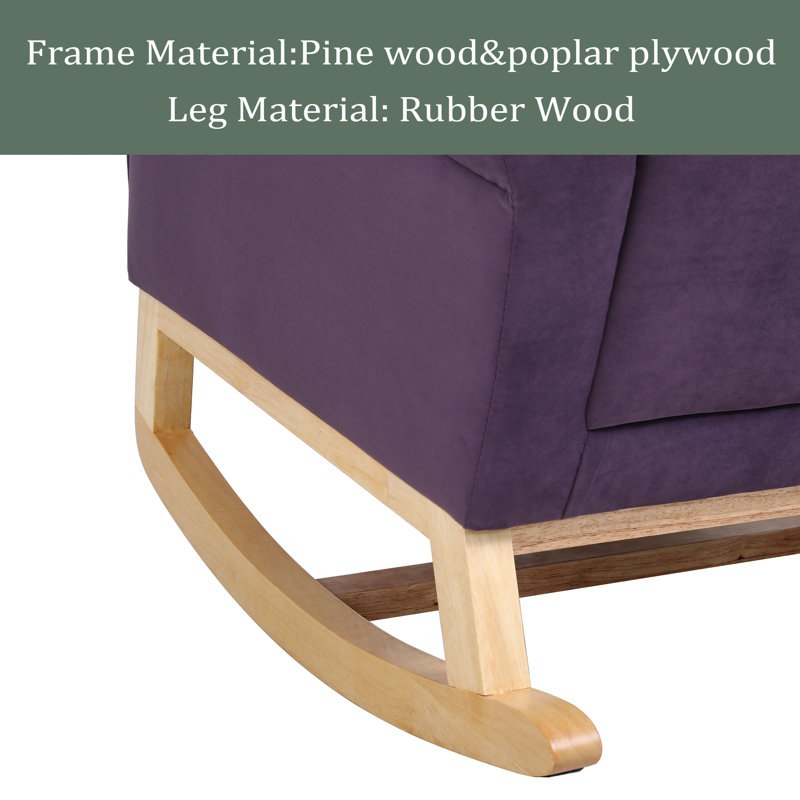 Chaise berçante Burnes, Velours mauve lavande