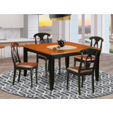 Pilning 4 - Person Solid Wood Solid Wood Top Four Leg Dining Set