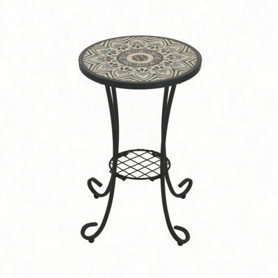 Patio Side Table with Shelf