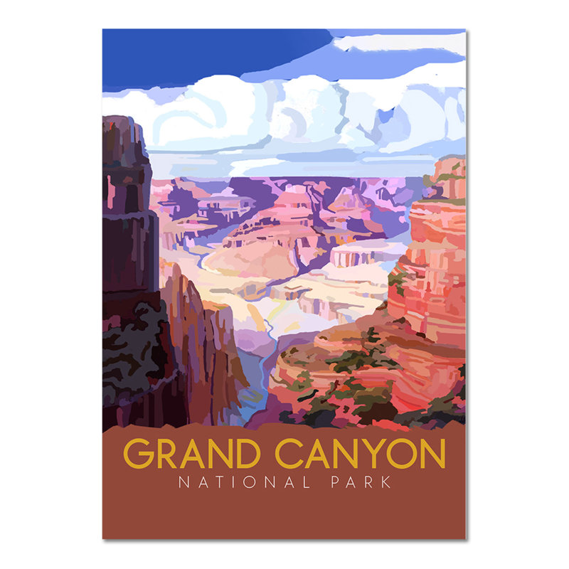 Happy Larry - Quadro - The Saturday Evening Post - Poster Grand Canyon - Vetro Acrilico Plexi - 70X100 - Pronto Da Appendere - Quadri Moderni Per La Casa - Vintage - Retr