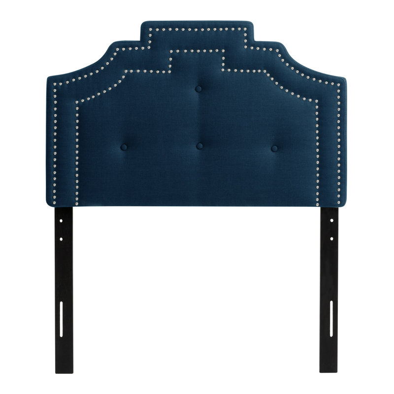 Tête de lit tapissier Suwanee, 1 place / Simple, Bleu marine
