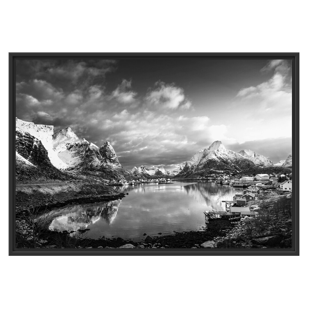 Gerahmtes Wandbild Schneelandschaft in Norwegen