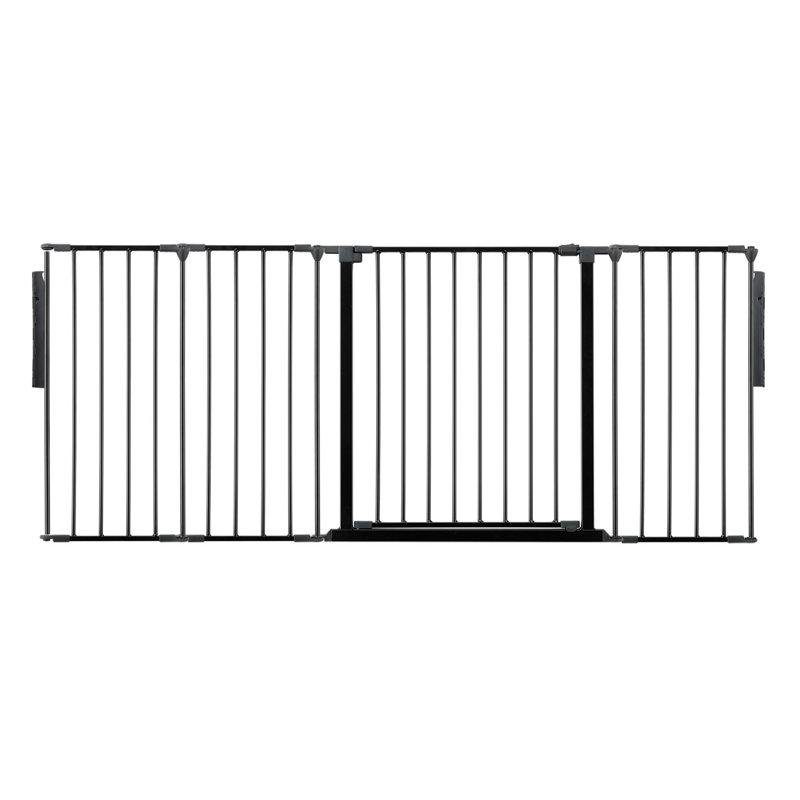 Solyana 70cm H Metal Folding Room Divider, 70cm H x 181cm W x 1.5cm D, Black
