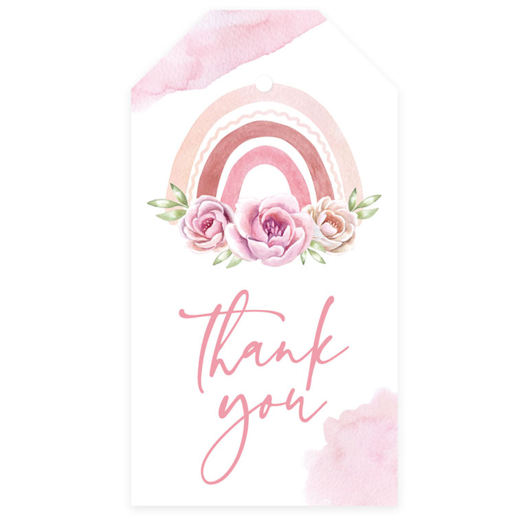 Koyal Wholesale Kids Party Favour Classic Thank You Tags With String,  40-Pack Floral Rainbow Birthday Gift Tags For Gift Bags, Favour Bags, Goody  Bags, Girls Boho Birthday, 1St Birthday Party Favours, 3.75 