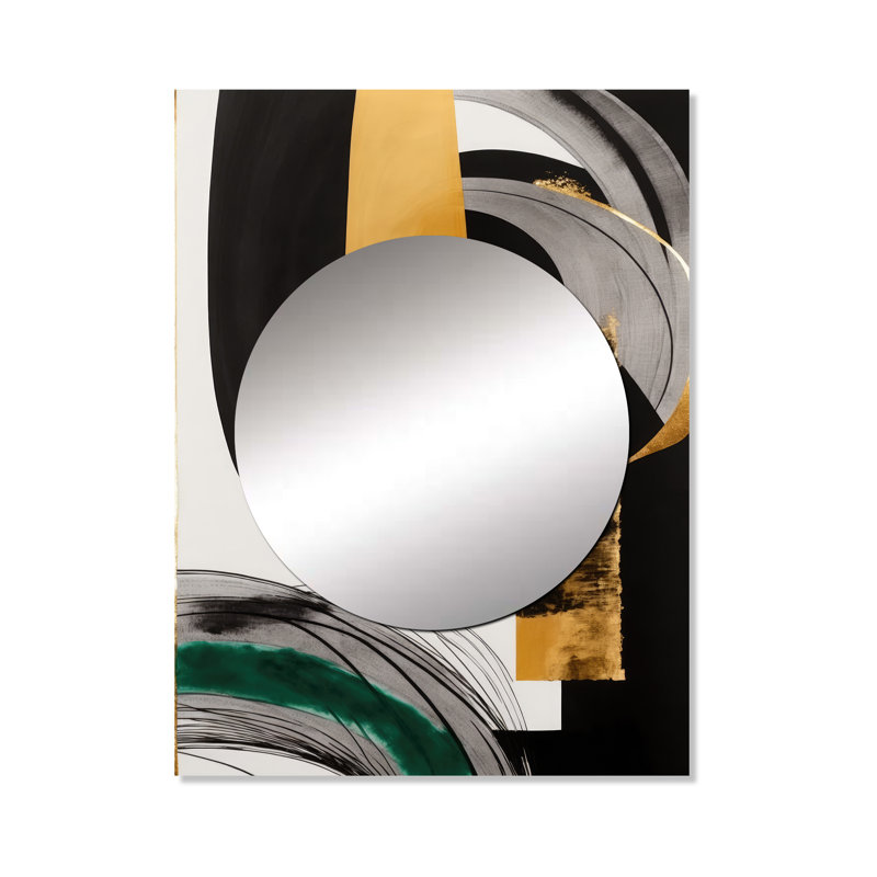 Kentarkius moderne vert Art déco II - miroir mural unique transitionnel, miroir moderne, impression sur métal, 40 po x 30 po