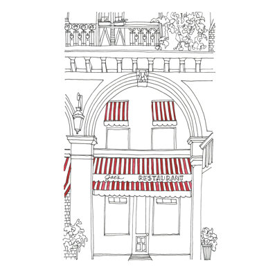 «Striped Awning IV» par Regina Moore - reproduction d'art sur toile tendue