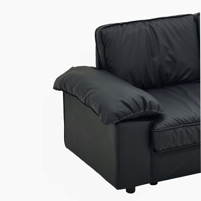 Causeuse compacte à 2 places avec rangement dissimulé, idéale pour les petits appartements et les studios, offrant confort et fonctionnalité