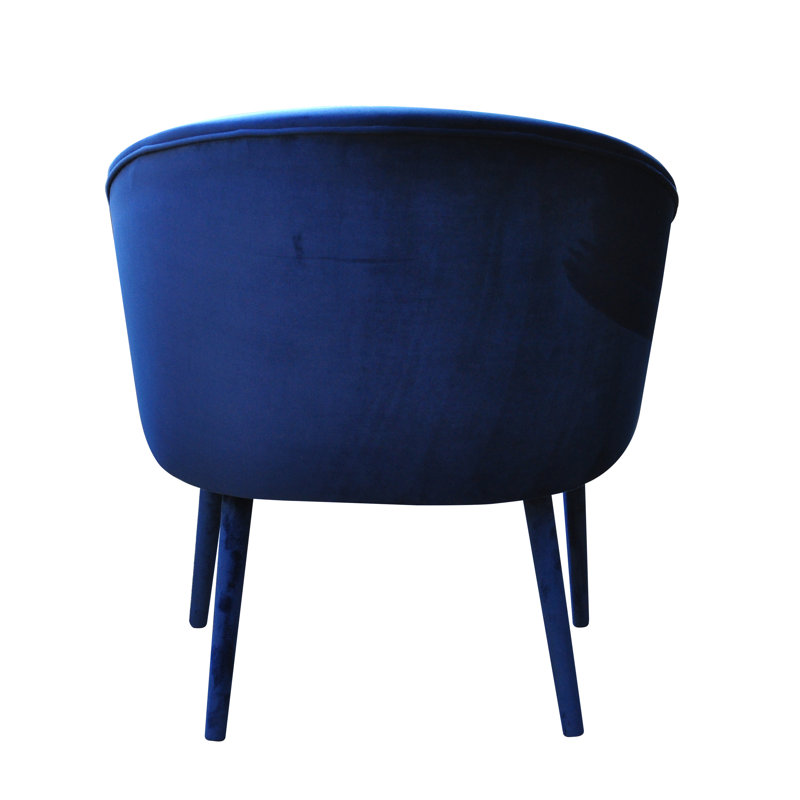 Upholstered Barrel Chair, Navy Blue
