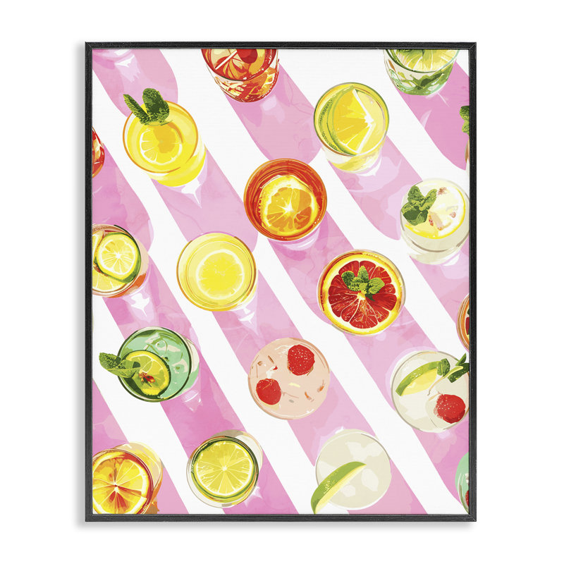  Art de giclée sur toile rayée aérienne par Daphne Polselli, H 30 po x l 24 po, Giclée encadrée noir minuit