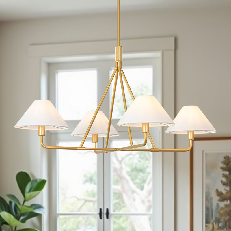 4-Light Cone Shaded Chandelier 