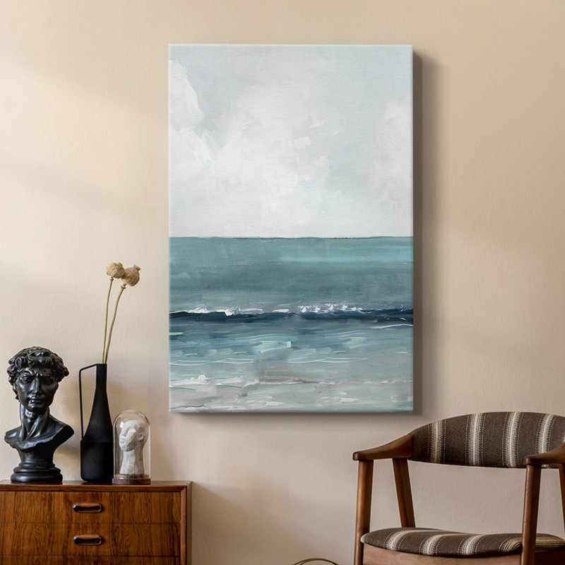 Teal Seas II - galerie Cavas sur mesure, H 18 po x l 12 po