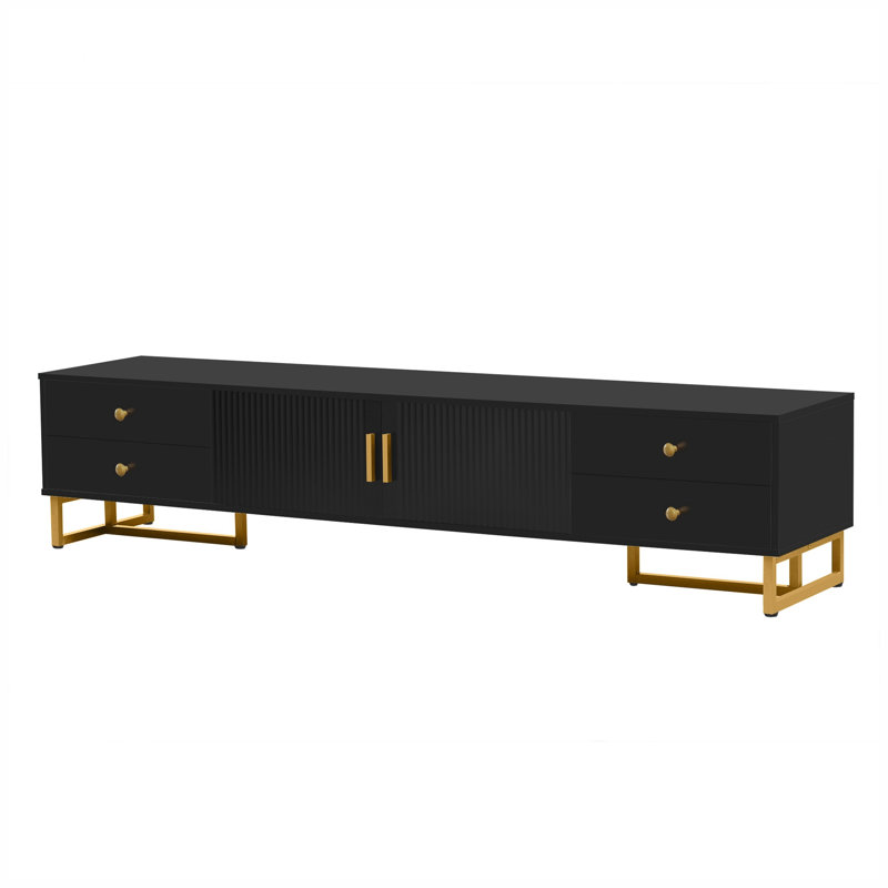 TV Console Cabinet Furniture for Living Room, Black