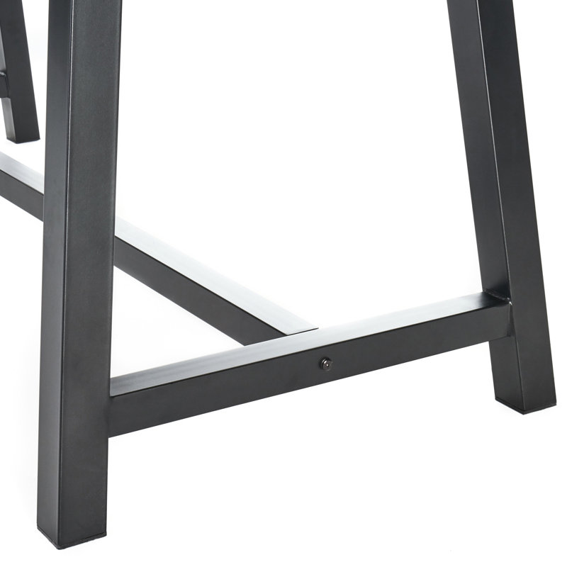 Table de salle à manger d'extérieur en bois gris sablé avec structure en fer noir rustique, structure métallique stable, 75 cm (H) x 178 cm (L) x 89 cm (P), capacité de charge de 136 kg, panneaux à lattes, bois haute performance.
