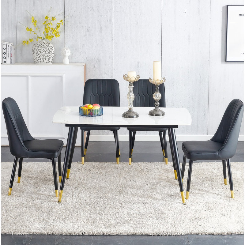 Ensemble repas pour 4 personnes Benzley, Blanc, Noir