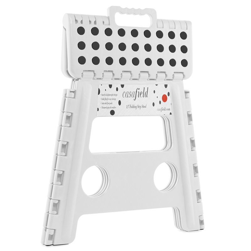 1 - Step Plastic Folding Step Stool, White
