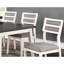 Chaises de salle à manger blanches et grises de 2, avec dossier unique et coussin rembourré pour la cuisine moderne 2 en gris,