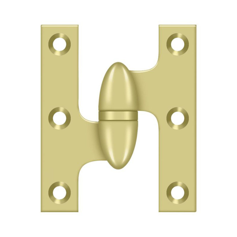Hinge, Polished Brass, Left Hand