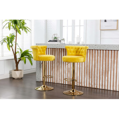 Ensemble de 2 tabourets de bar pivotants avec repose-pieds réglables avec repose-pieds pour la cuisine et la salle à manger 2PC / ENSEMBLE