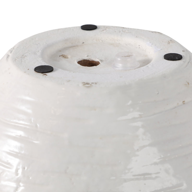 Pot de fleurs d'intérieur en terre cuite à motif texturé d'intérieur et de jardin - 7 po blanc et brun clair
