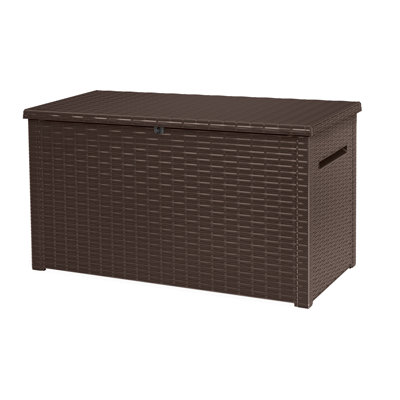 Boîte de rangement pour l'extérieur en résine durable 230 gallons Keter Java idéale pour le mobilier et les fournitures de patio