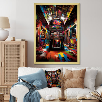 Jukebox Machine Neon Grooves 2 - Jukeboxes Wall Art