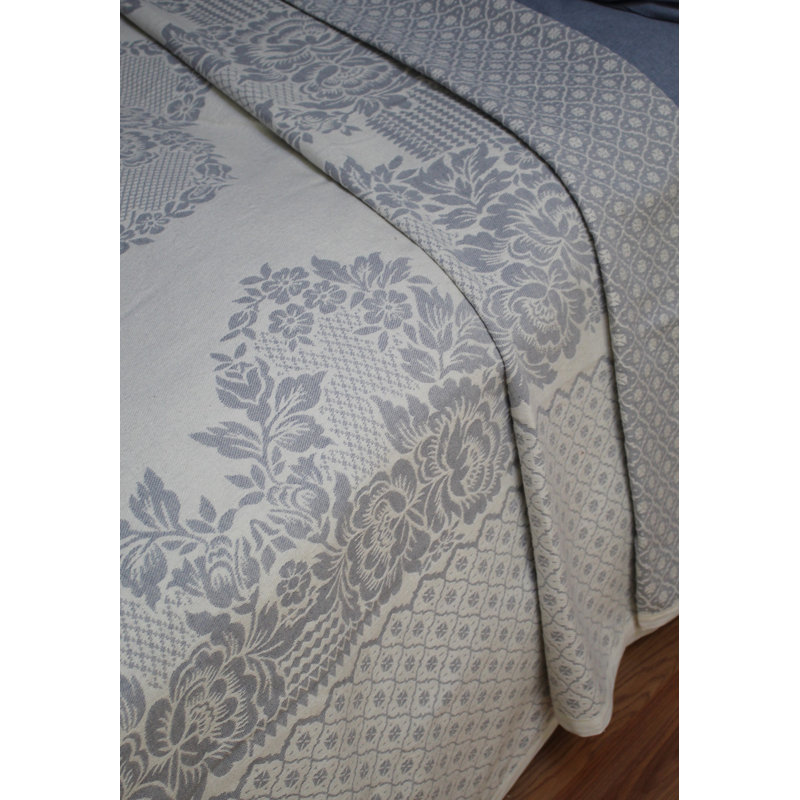 CAROLINE BEDSPREAD TWIN LINEN, Blue