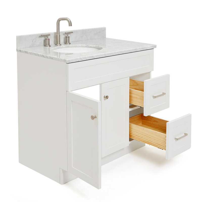 Partham 37" Single Bathroom Vanity Set, White