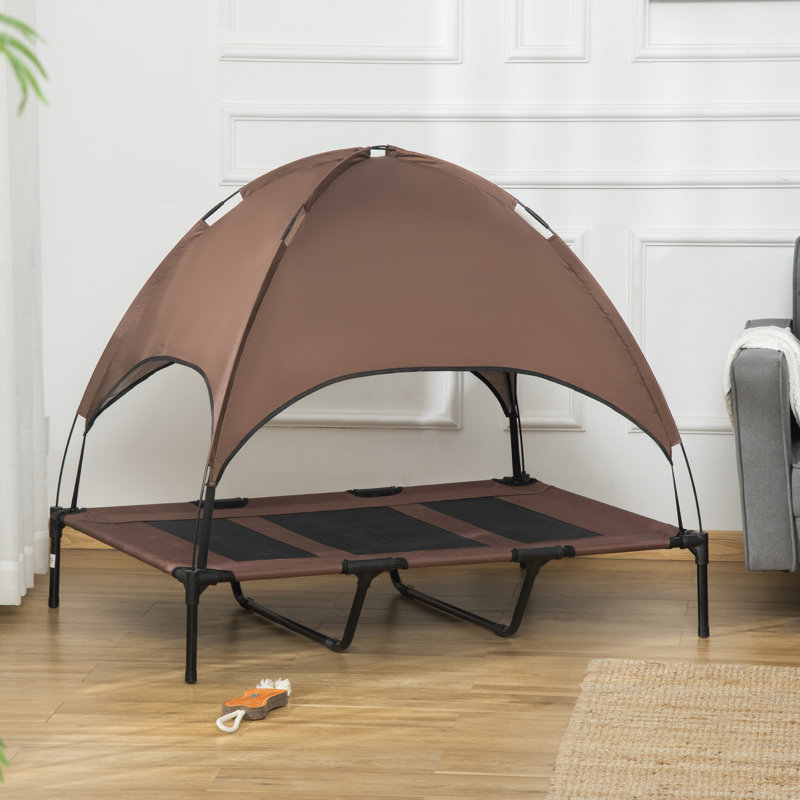 Lit d'extérieur pour chien avec abat-jour de protection UV