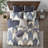 3 Piece Printed Cotton Quilt Set Navy King/Cal King