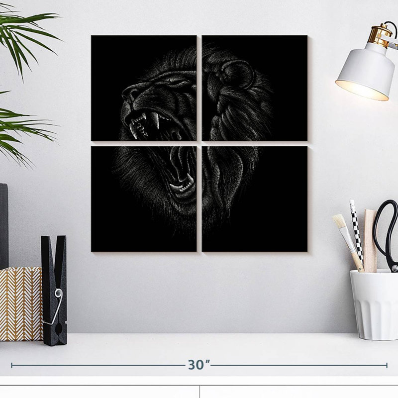 Tête de lion Brampt, H 18 po x l 18 po