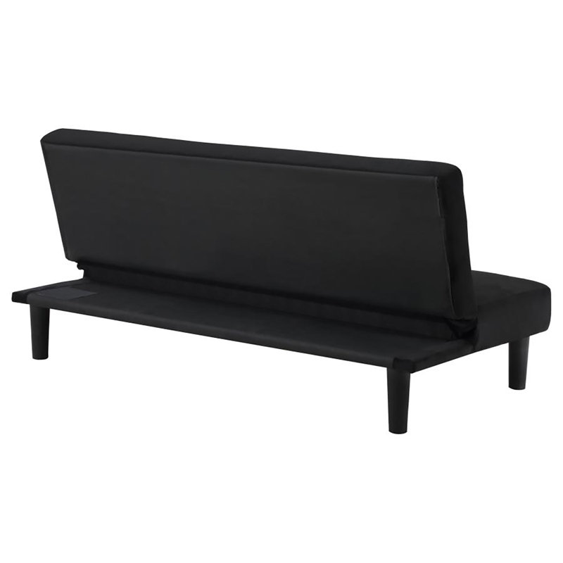 Zakharia Compliant Upholstered Tufted Convertible Sofa Bed Black