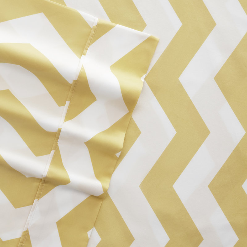 Becky Cameron™ Microfiber Geometric Sheet Set, Yellow, California King