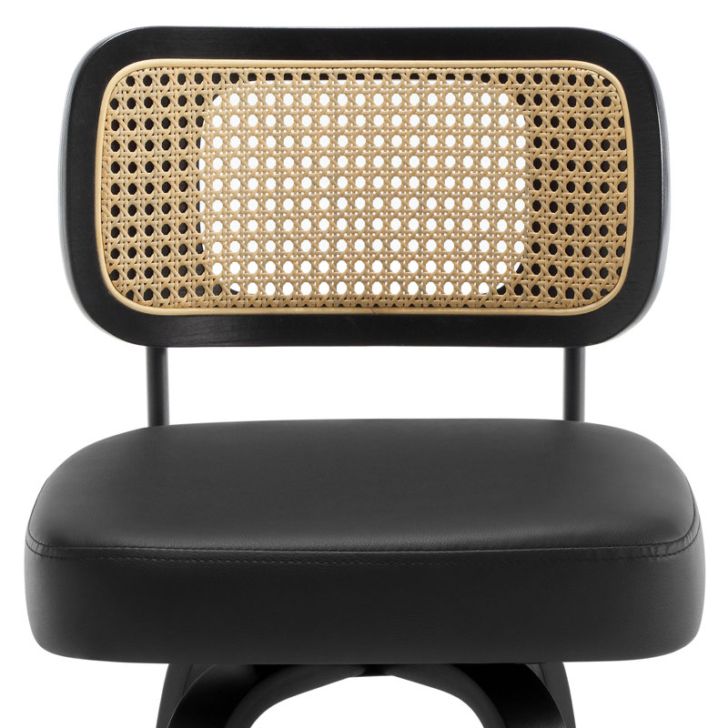 Tabouret de bar et de comptoir pivotant Lucania, Noir, Tabouret de comptoir (siège d'une hauteur de 26 p, Noir