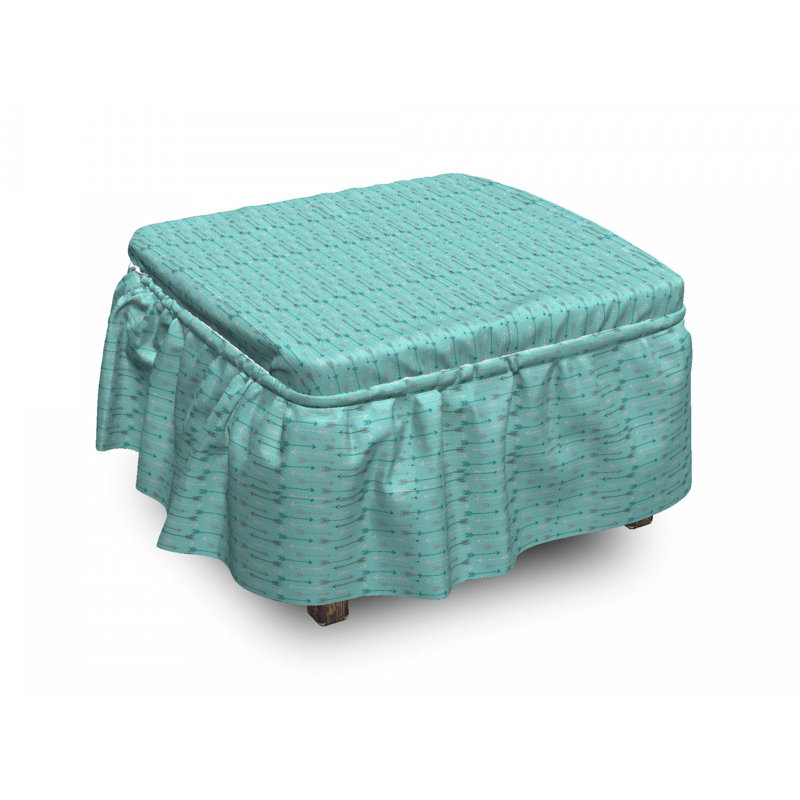 Ensemble de housse pour repose-pieds coussin de boîte 2 pièces