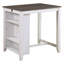 Ensemble de table 3 pièces à hauteur de comptoir avec ports USB et 2 chaises de comptoir revêtues de tissu-1615214078-1615214076