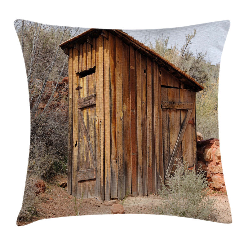 Outhouse Reversible Throw Pillow, 16" x 16"
