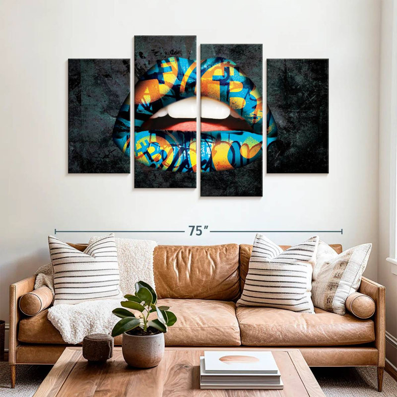 Shuttleworth Bitcoin Lips, 42" H x 68" W
