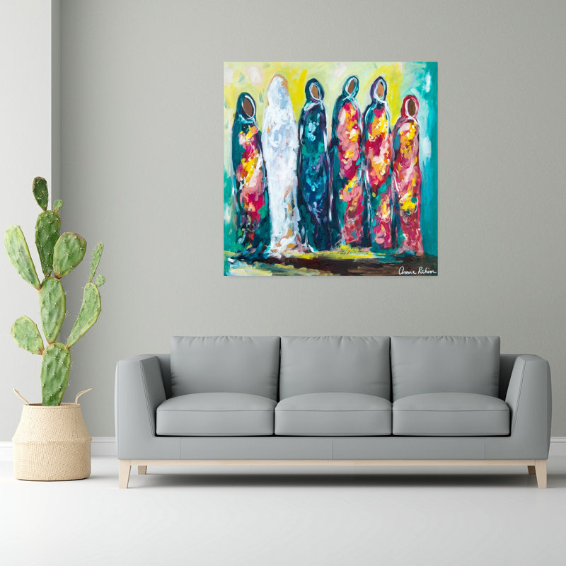 Le mariage, art contemporain abstrait, H 48 po x l 48 po