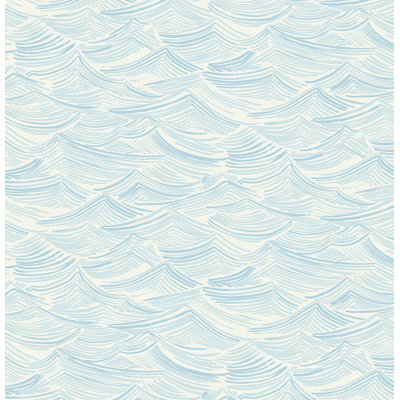 Sky Blue Bayside Waves Peel & Stick Wallpaper