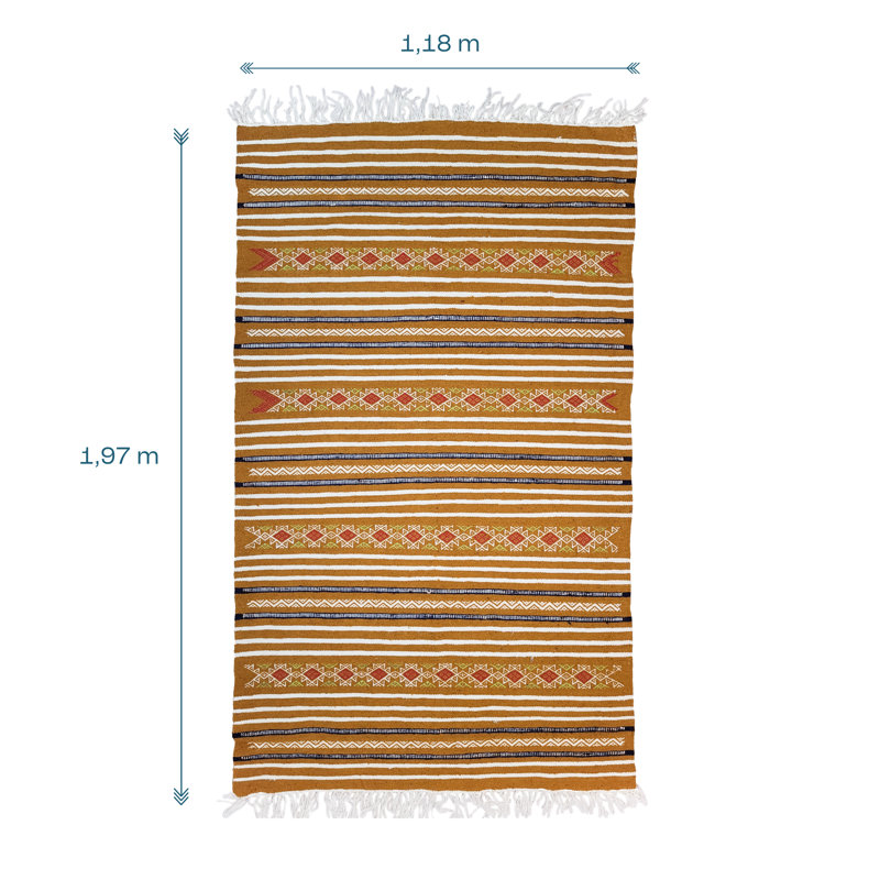 Lahey Striped Hand Woven 118cm X 197cm Area Rug