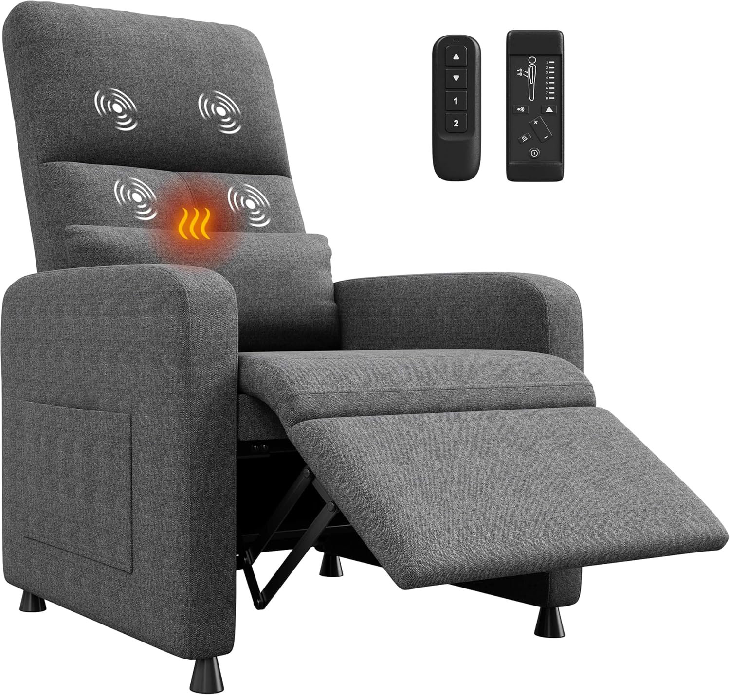 Ebern Designs Power Recliner Chair with Massage and Heat, Adjustable ...
