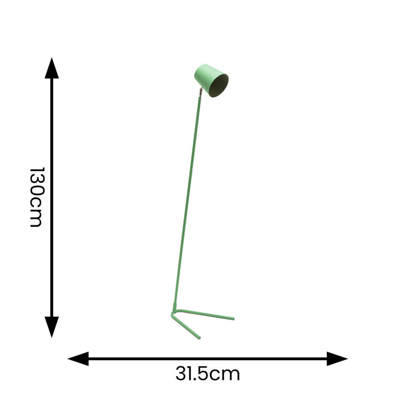 Rikkilee Task Floor Lamp, Sage Green